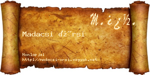 Madacsi Örsi névjegykártya